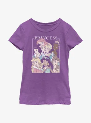 Disney Princesses Group Portraits Youth Girls T-Shirt