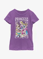Disney Princesses Retro Drawing Portrait Youth Girls T-Shirt