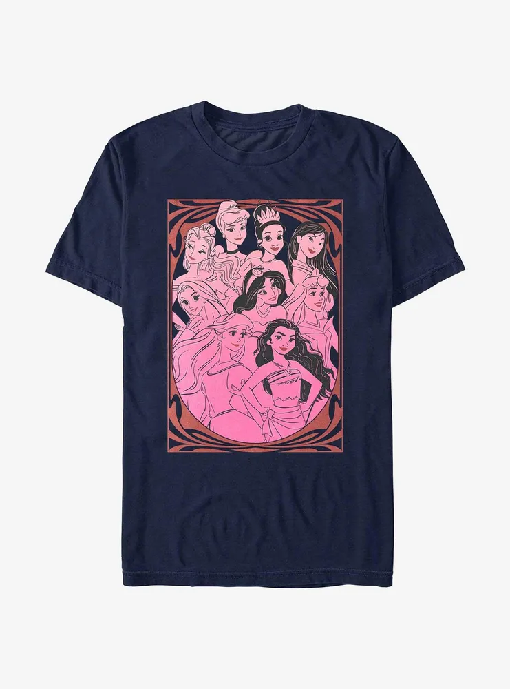 Disney Princesses Outline Swirl Print T-Shirt