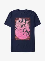 Disney Princesses Outline Swirl Print T-Shirt
