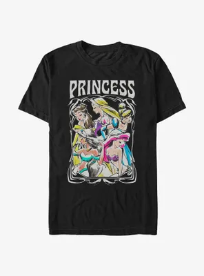 Disney Princesses Retro Drawing Portrait T-Shirt