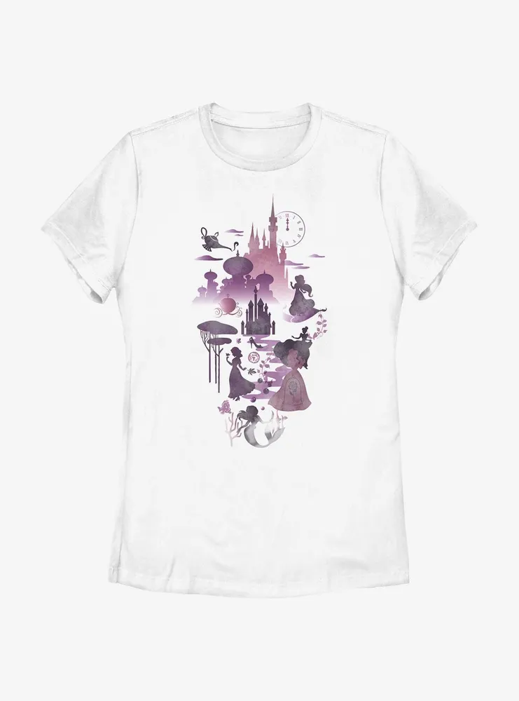 Disney Princesses Vignette Collage Womens T-Shirt