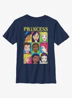 Disney Princesses Face Character Grid Youth T-Shirt