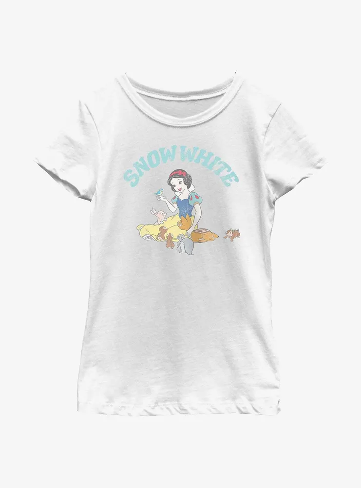 Disney Snow White And The Seven Dwarfs Woodland Animals Youth Girls T-Shirt