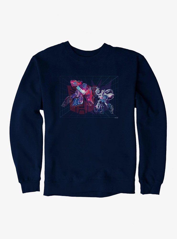 Transformers Optimus Prime Vs Megatron Grid Sweatshirt