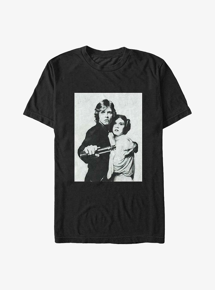 Star Wars Luke and Leia Portrait Big & Tall T-Shirt