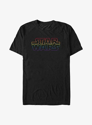 Star Wars Rainbow Outline Logo Big & Tall T-Shirt