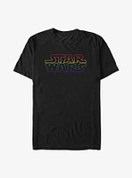 Star Wars Rainbow Outline Logo Big & Tall T-Shirt