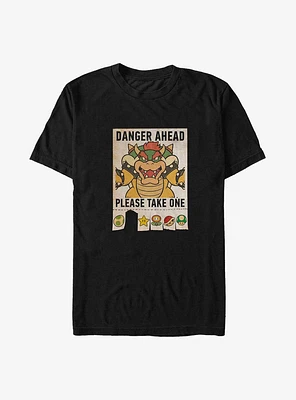 Mario Bowser Danger Ahead Big & Tall T-Shirt