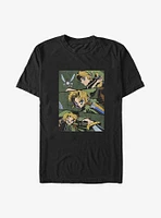 The Legend of Zelda Anime Style Link Battle Panels Big & Tall T-Shirt