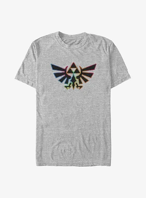 The Legend of Zelda Rainbow Outline Hyrule Crest Big & Tall T-Shirt