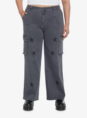 Social Collision Grey Star Cargo Pants Plus