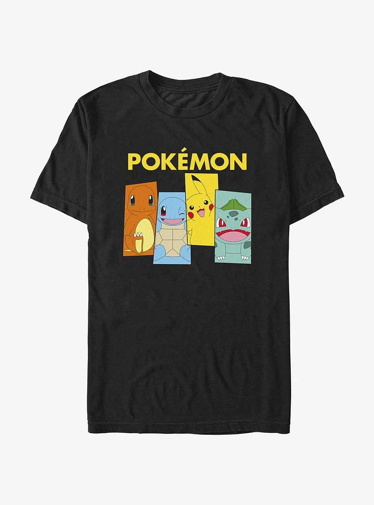 Pokemon Charmander, Squirtle, Pikachu, and Bulbasaur Extra Soft T-Shirt
