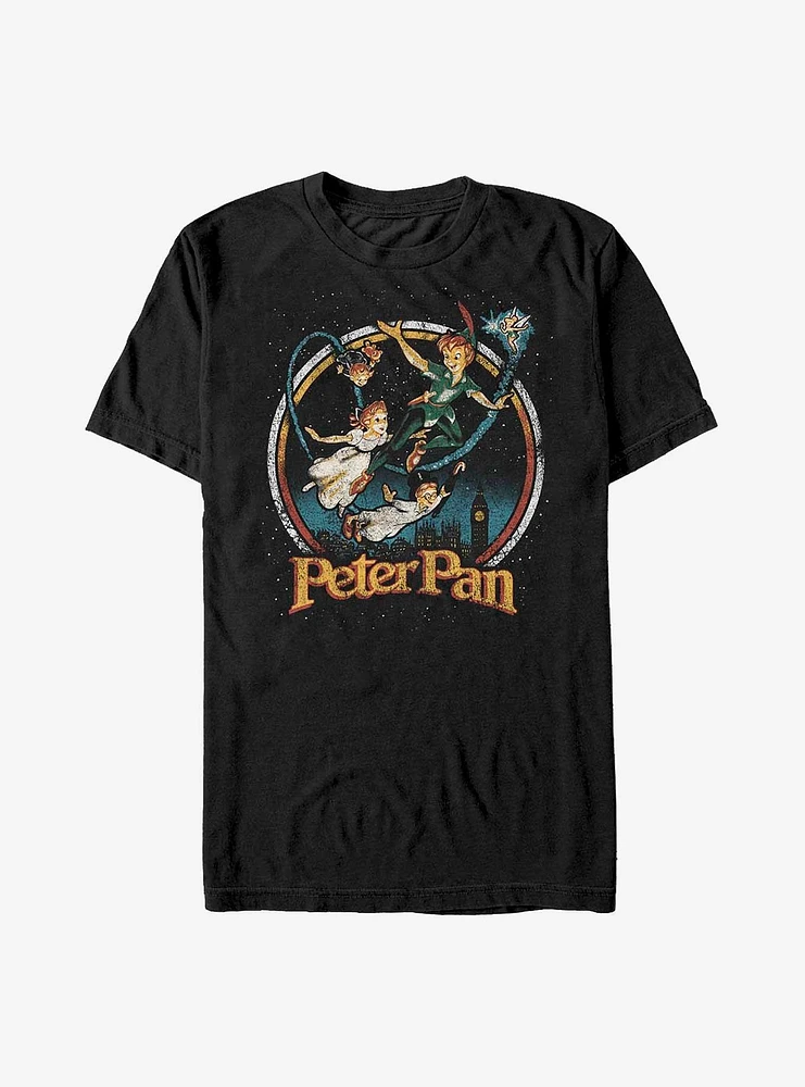 Disney Tinker Bell Peter and Wendy Flying Through London Extra Soft T-Shirt