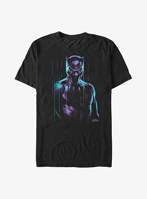 Marvel Black Panther Neon Rain Portrait Big & Tall T-Shirt