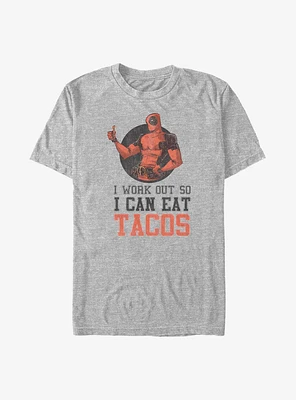 Marvel Deadpool I Work Out So Can Eat Tacos Big & Tall T-Shirt