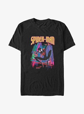 Marvel Spider-Man Miles Morales Neon City Big & Tall T-Shirt