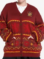 Harry Potter Gryffindor Fair Isle Girls Cardigan Plus