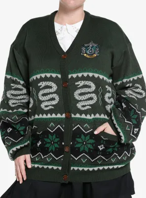 Harry Potter Slytherin Fair Isle Girls Cardigan Plus