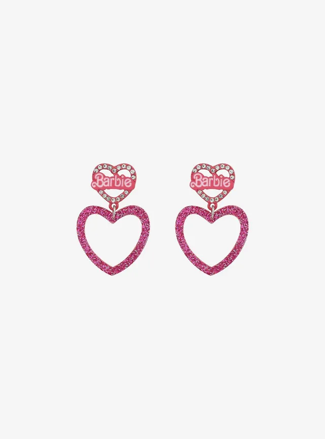 Hello Kitty Name Bling Heart Hoop Earrings