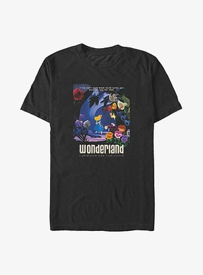 Disney Alice Wonderland Curiouser and Poster Big & Tall T-Shirt