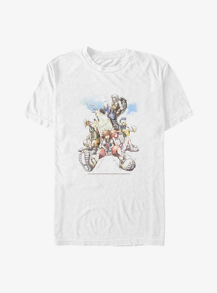 Disney Kingdom Hearts Group The Clouds Big & Tall T-Shirt
