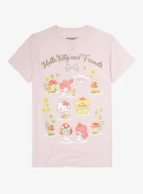Hello Kitty And Friends Mushroom Boyfriend Fit Girls T-Shirt