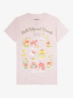 Hot Topic Hello Kitty And Friends Rainbow Checkered Tie-Dye Boyfriend Fit  Girls T-Shirt