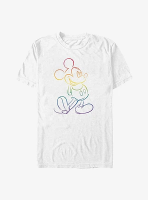 Disney Mickey Mouse Rainbow Outline Big & Tall T-Shirt