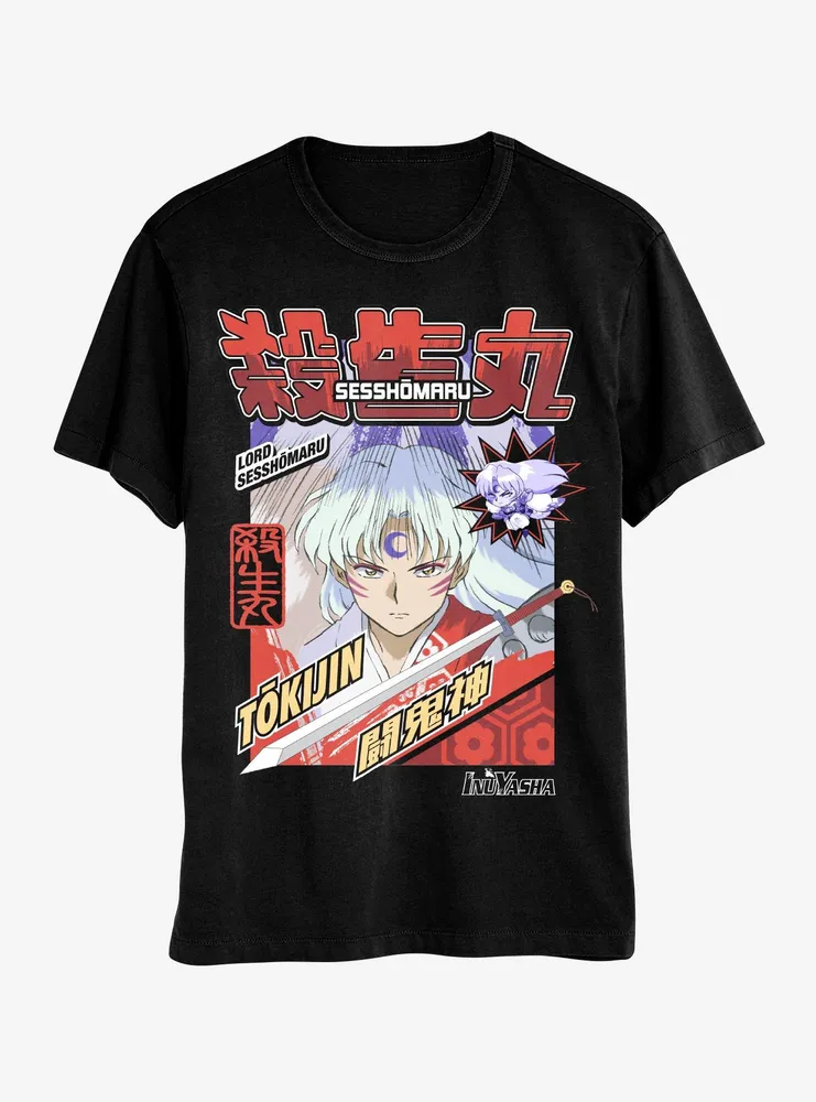Inuyasha Sesshomaru Portrait Boyfriend Fit Girls T-Shirt