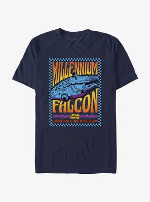 Star Wars Millennium Falcon Groovy Poster T-Shirt