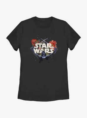 Star Wars Floral Darth Vader Womens T-Shirt