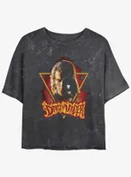 Star Wars Anakin Vader Split Mineral Wash Crop Womens T-Shirt