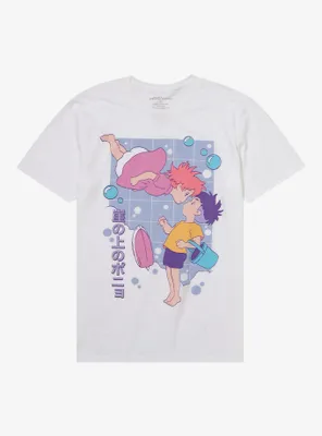 Studio Ghibli Ponyo Pastel Grid Boyfriend Fit Girls T-Shirt