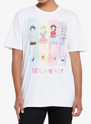 Rent-A-Girlfriend Pastel Panel Boyfriend Fit Girls T-Shirt