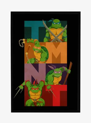 Teenage Mutant Ninja Turtles Colorblock Team Pose Framed Poster