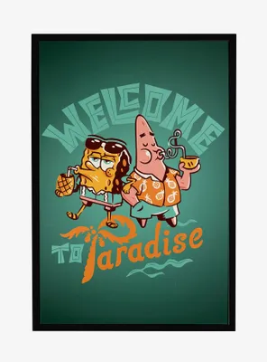Spongebob Squarepants Welcome To Paradise Framed Poster