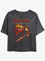 Star Wars Heavy Metal Darth Maul Mineral Wash Girls Crop T-Shirt