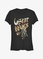 Star Wars The Mandalorian Heavy Metal Lettering Girls T-Shirt