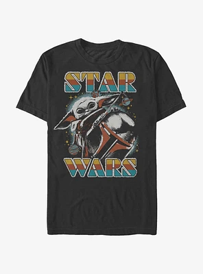 Star Wars The Mandalorian And Grogu Galaxy Portrait T-Shirt