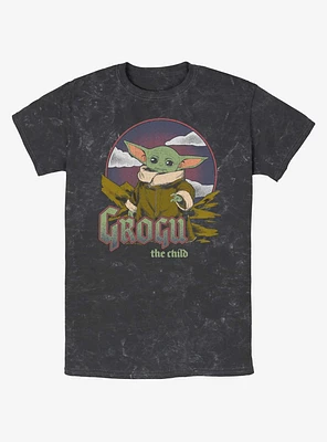 Star Wars The Mandalorian Grogu Child Vintage Mineral Wash T-Shirt
