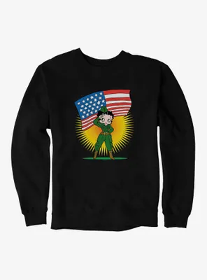 Betty Boop Army Soldier Salute Sweatshirt