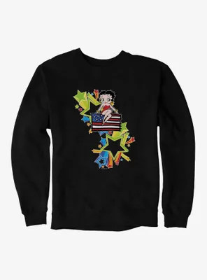 Betty Boop USA Rainbow Heart And Stars Sweatshirt