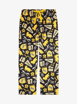 Harry Potter Hufflepuff Quidditch Allover Print Sleep Pants - BoxLunch Exclusive