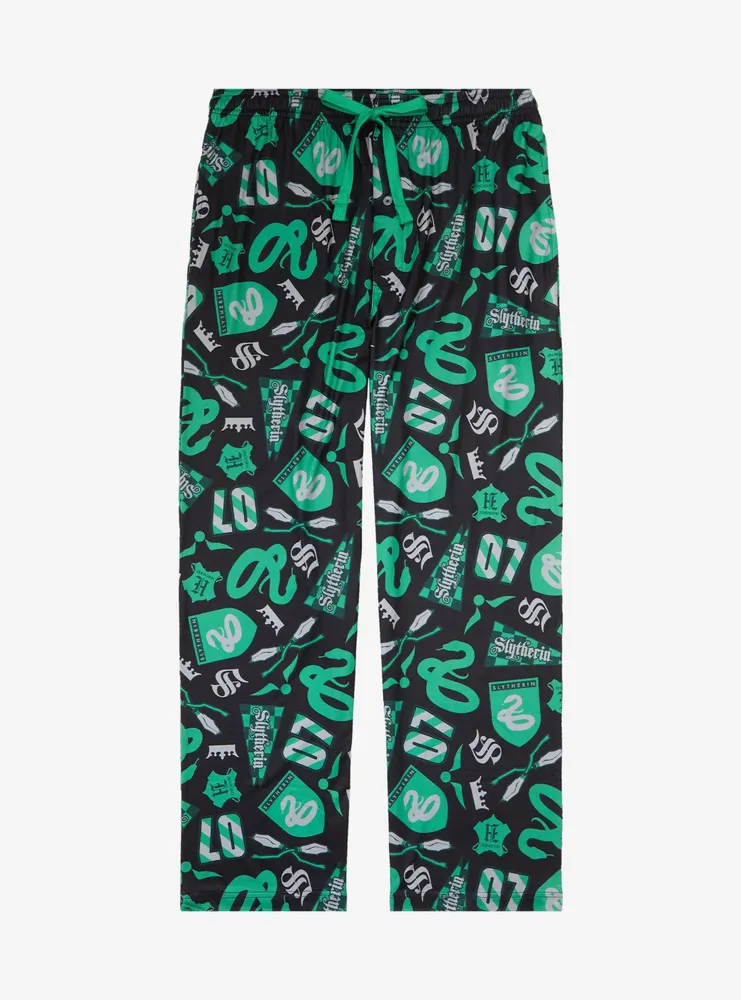 Harry Potter Slytherin Quidditch Allover Print Sleep Pants - BoxLunch Exclusive