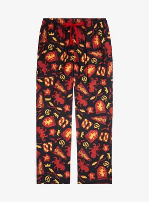 Harry Potter Gryffindor Quidditch Allover Print Sleep Pants - BoxLunch Exclusive