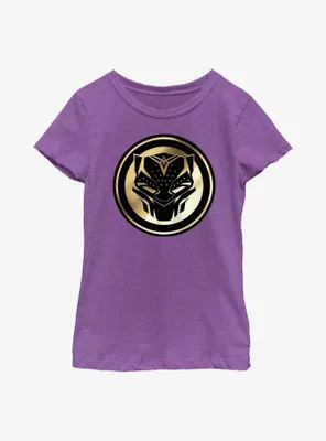 Marvel Black Panther: Wakanda Forever Golden Emblem Youth Girls T-Shirt