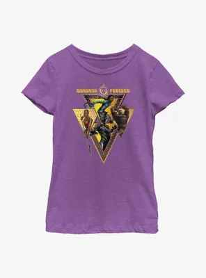 Marvel Black Panther: Wakanda Forever Warrior Heroes Badge Youth Girls T-Shirt