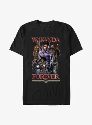 Marvel Black Panther: Wakanda Forever and Ever Team Poster T-Shirt