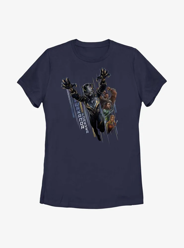 Marvel Black Panther: Wakanda Forever Warriors Take Action Womens T-Shirt